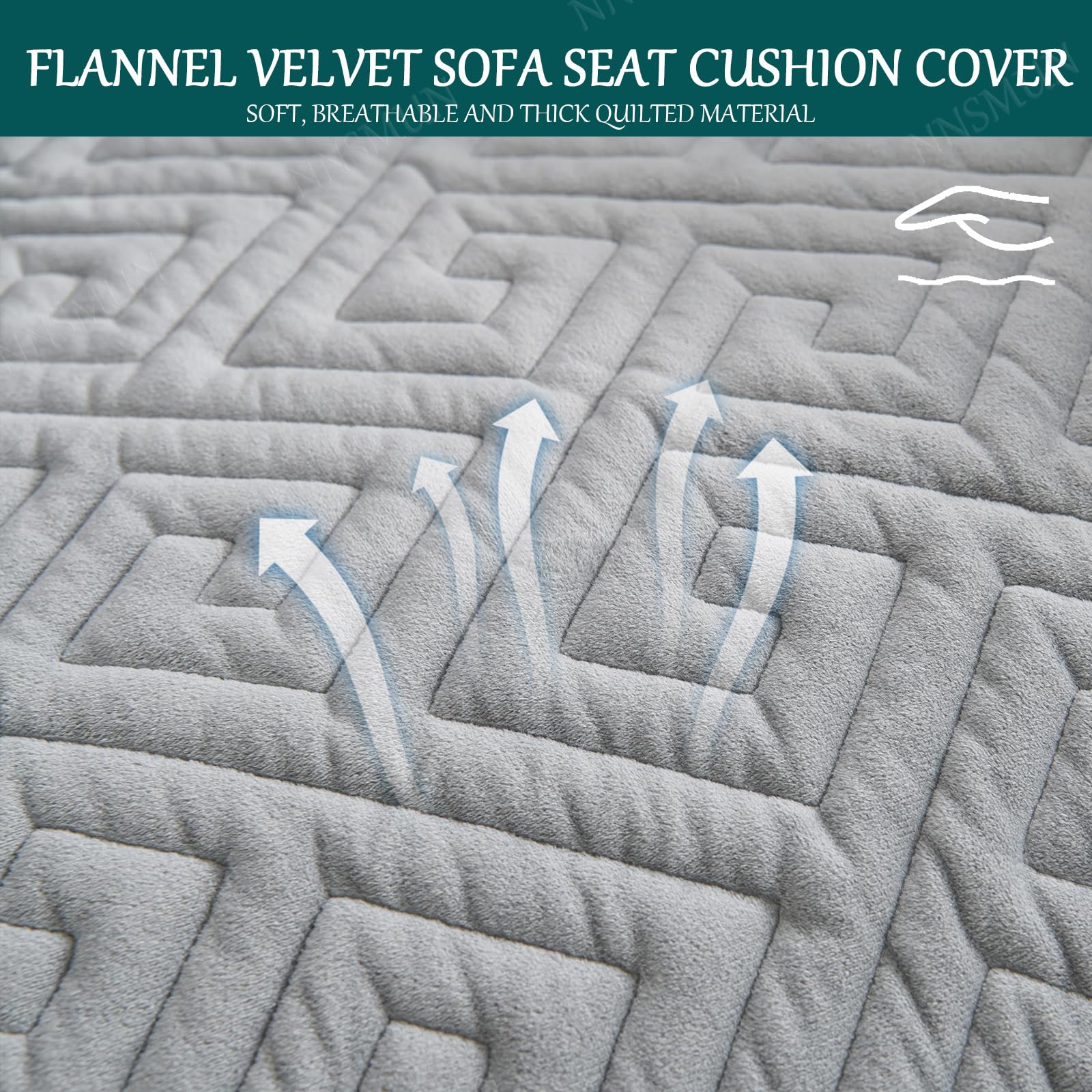 Funda para Reposabrazos De Sofá Funda De Sillón Reclinable Funda Cubre Sofá Funda para Sillón, Protector Sofá Acolchado para Mascotas Y ManchasAnti-Sucio (Gris,55x200CM)