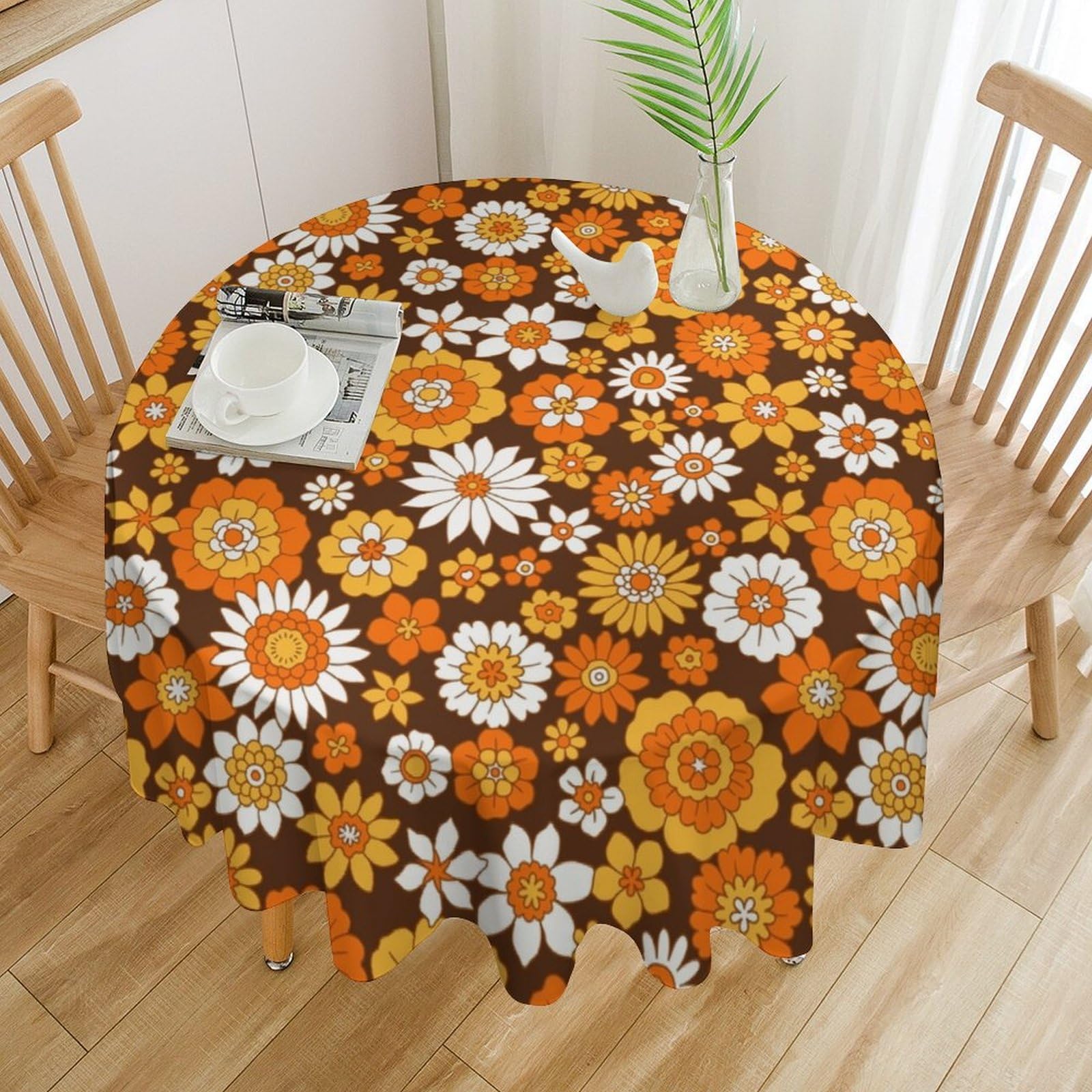 Amazon.com: FengMingRui Retro 70s Groovy Round Tablecloth 1960s