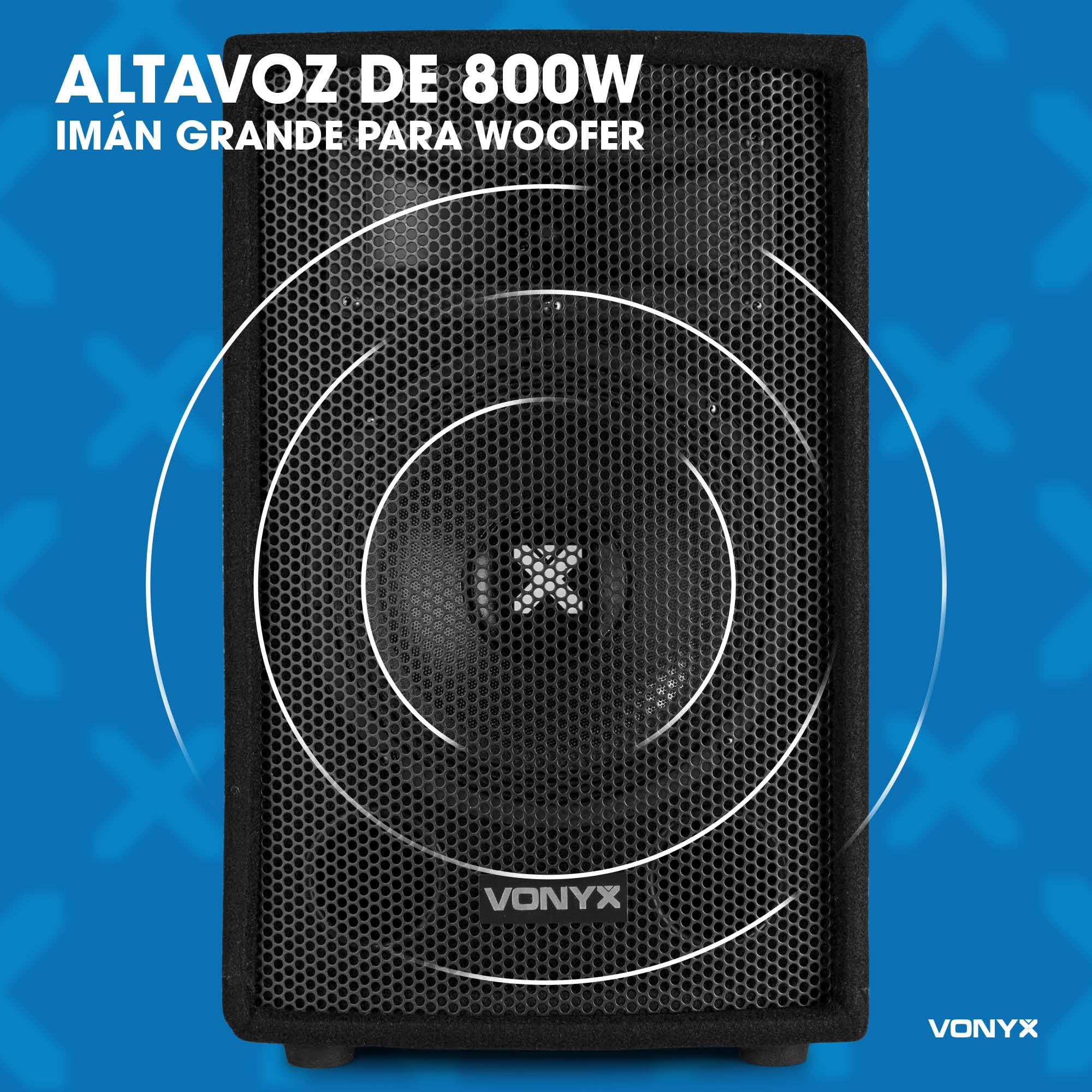 Equipo de Sonido DJ 1000W con 2 Altavoces pasivos 15”, Amplificador y Cable – Sonido Profesional, Graves potentes, diseño portátil, Ideal para Eventos, Fiestas, actuaciones y presentaciones