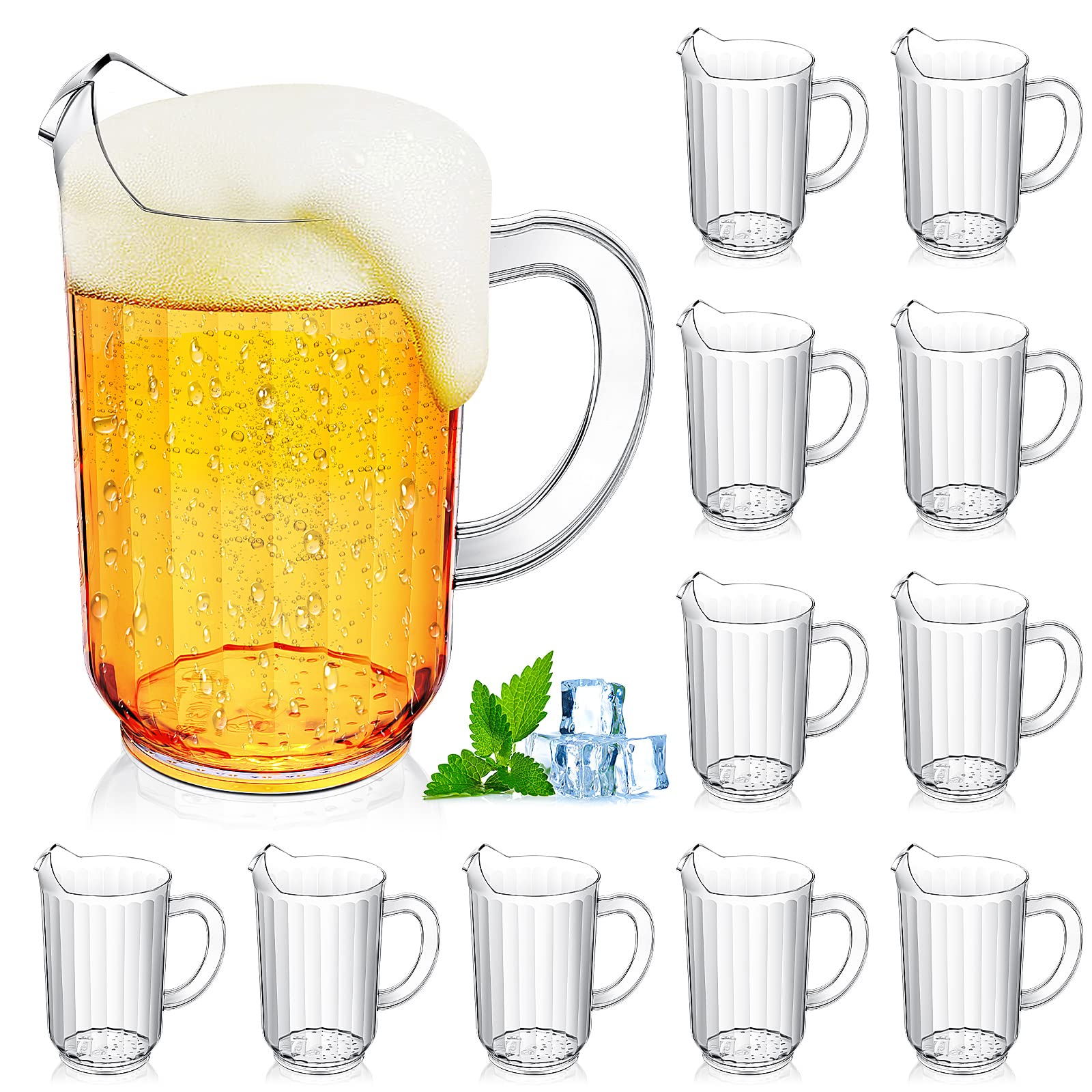 Didaey 12 Pieces Plastic Pitcher 48 Ounces