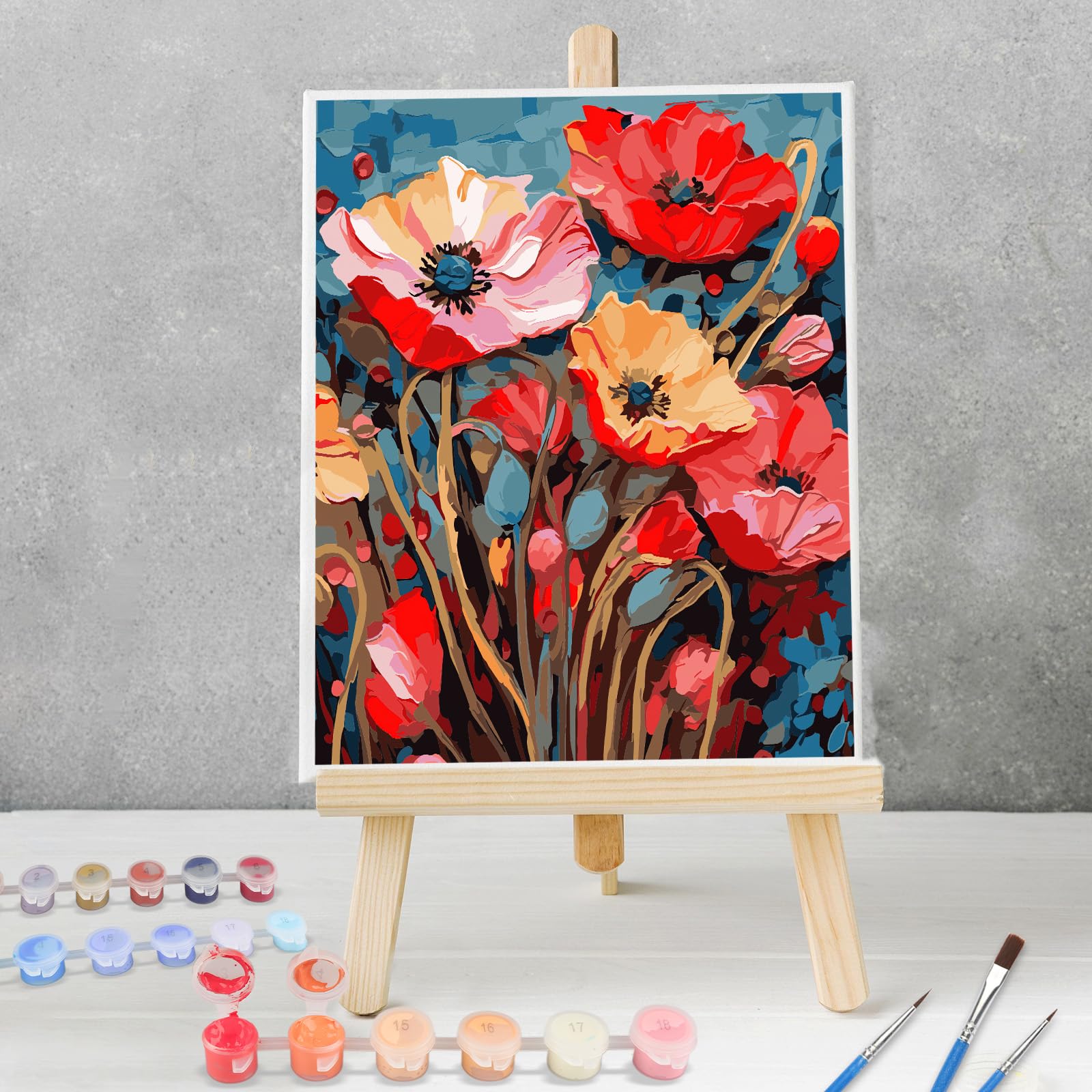 Kit De Peinture à Numéros Pour Adultes, Fleurs Sauvages Et