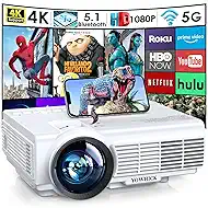 Projector with WiFi and Bluetooth, 5G WiFi Native 1080P 9500L YOWHICK Outdoor Projector 4K Support, Mini Portable Movie Projector, for HDMI, VGA, USB, Laptop, iOS & Android Phone