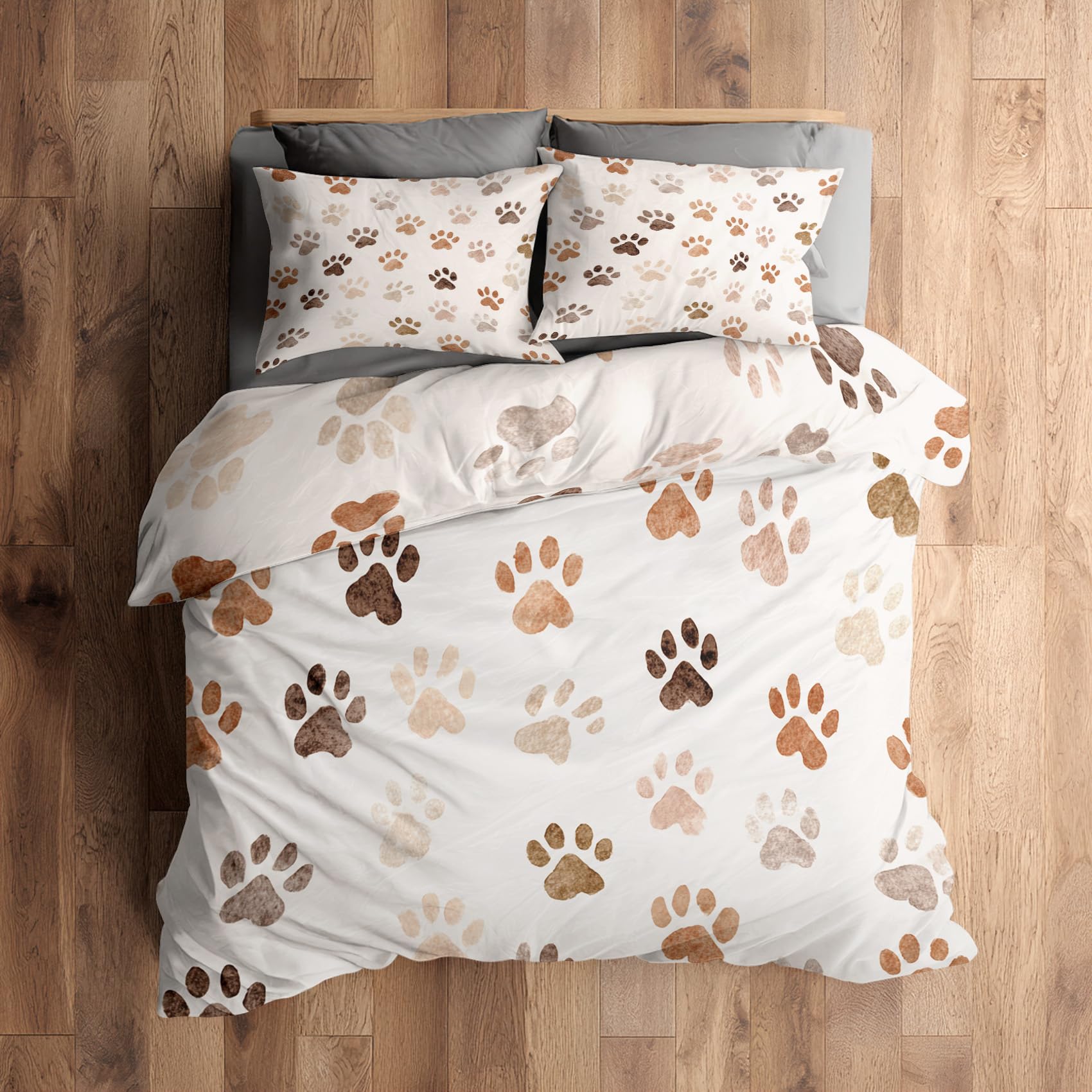 Housse de couette 160x200 chat zippée sans repassage pour lit 2 personnes en microfibre douce