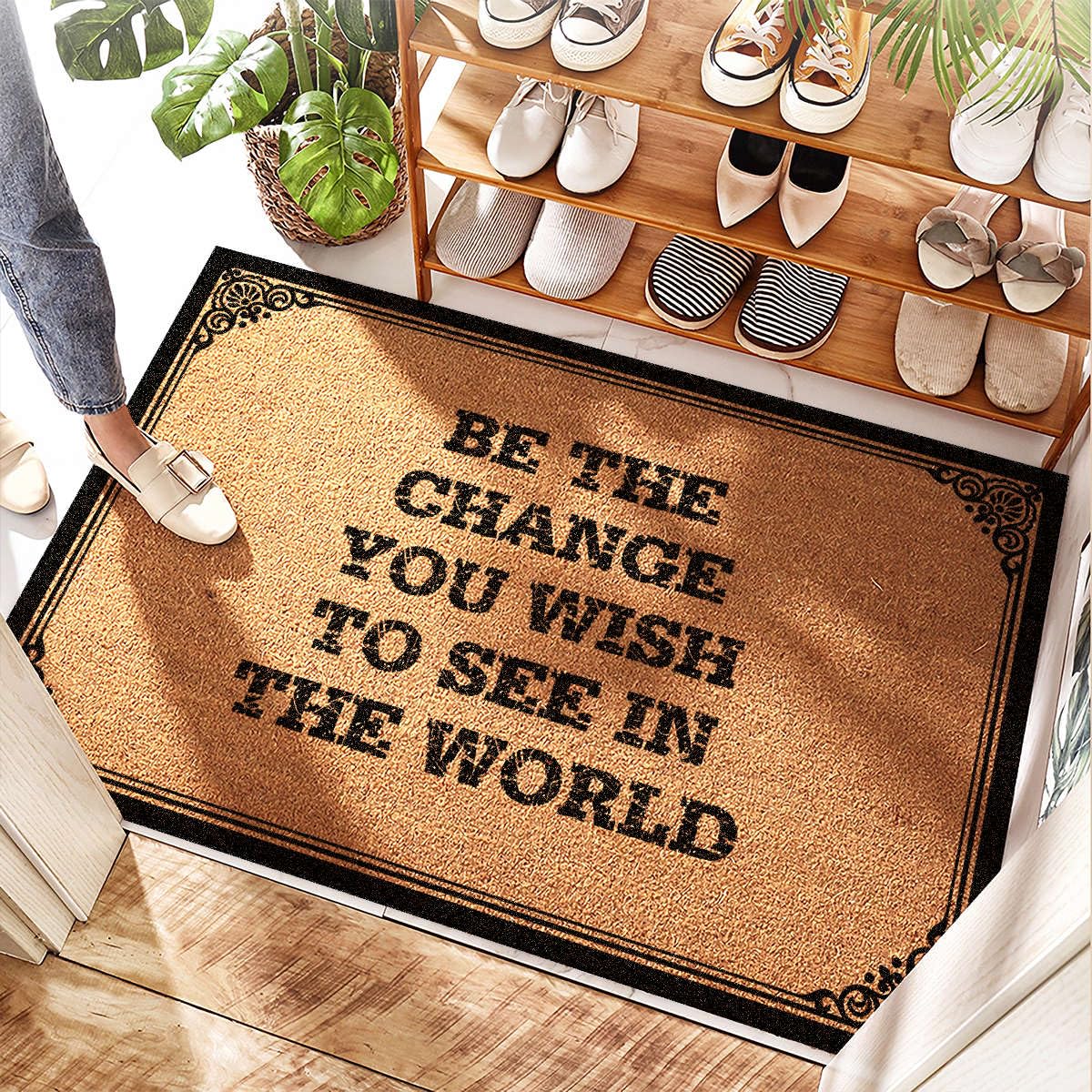 Tapis de boue philosophique en coco message inspirant tapis de porte d'entrée