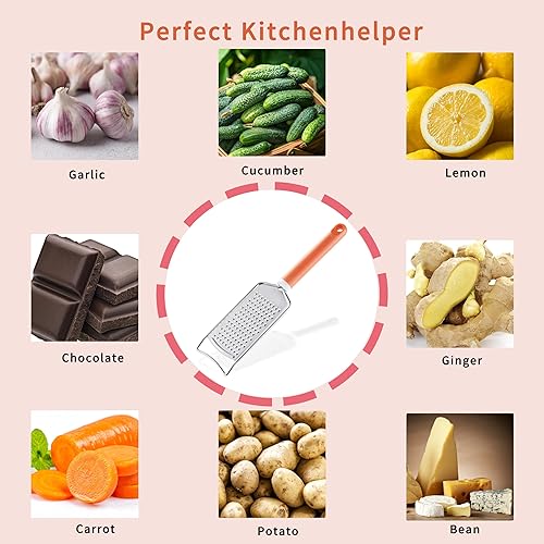 Miniatura 4 de Vituer - Rallador de queso de acero inoxidable para cocina, rallador de queso de alta calidad con asa, rallador de queso de mano, ideal para queso,