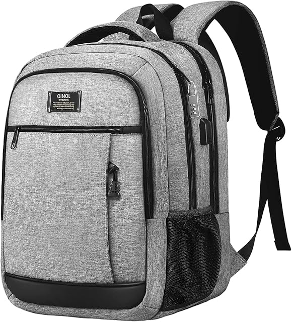 QINOL Travel Laptop Backpack Anti-Theft Business Work Backpacks Bag With Usb Charging Port, Durable Water Resistant 15.6 Inch College School Computer Rucksack for Men Women