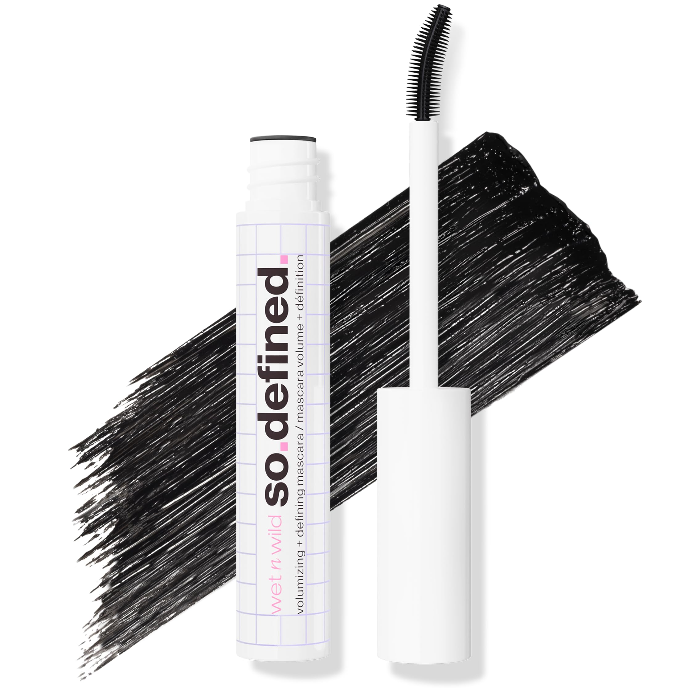 So Defined Mascara, Volumizing & Lengthining with a Buildable Castor Oil-Infused Formula, Long-Lasting Clump-Free Application for Visibly lifted lashes, Vegan & Cruelty-Free - BLACK