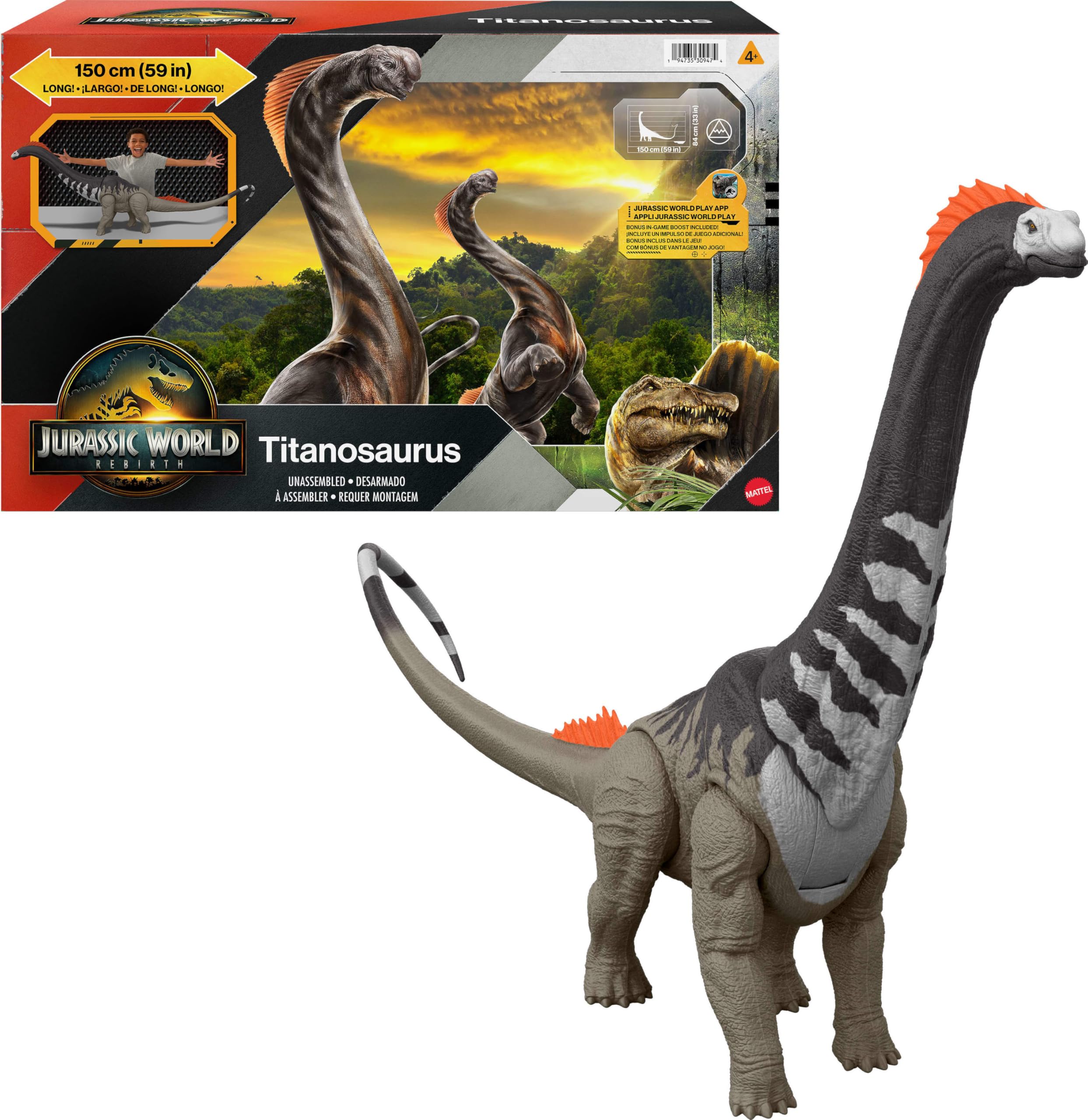 Amazon.co.jp: Mattel ジュラシックワールド 再生 超巨大草食動物1恐竜