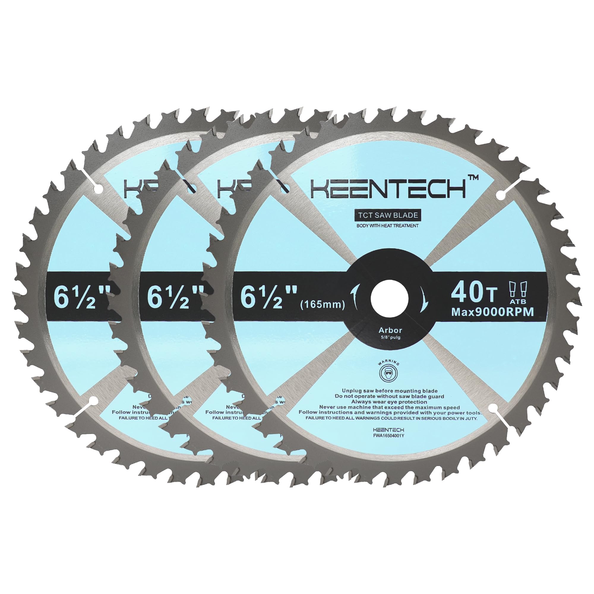 KEENTECH Hoja de sierra circular, 6 1/2 pulgadas, 40 dientes, enmarcado, paquete de 3 (FWA16504001Y)