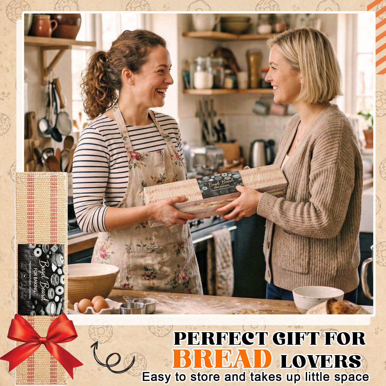 Sliner 3 vassoi da forno in legno di pino cedro con iuta essenziale, per tostatura di bagel, 40 x 9 x 2 cm, ideali per tostare una bella crosta di bagel, idea regalo