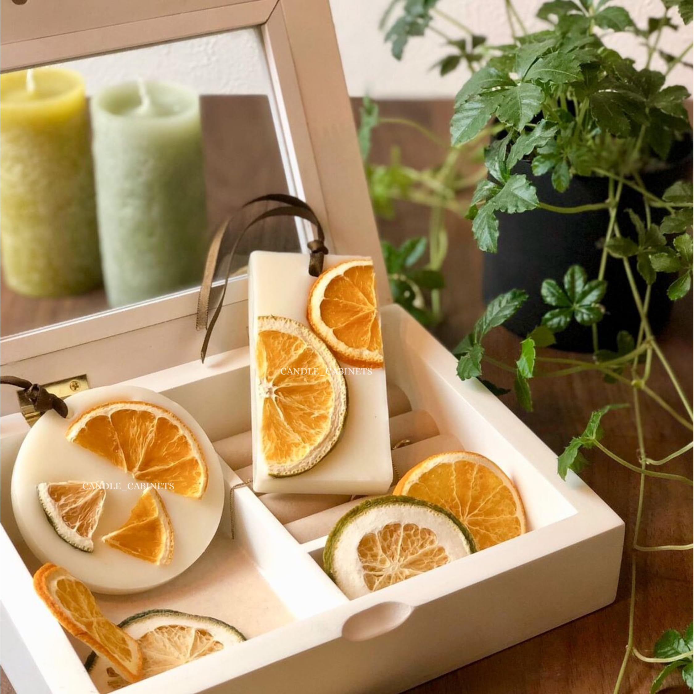 Handmade Natural Soy Wax Wardrobe & Drawer Freshener – 2-Piece Zesty Lemon Fragrance with Real Dried Lemon Slice Decoration – Eco-Friendly Closet & Car Air Freshener-image-43