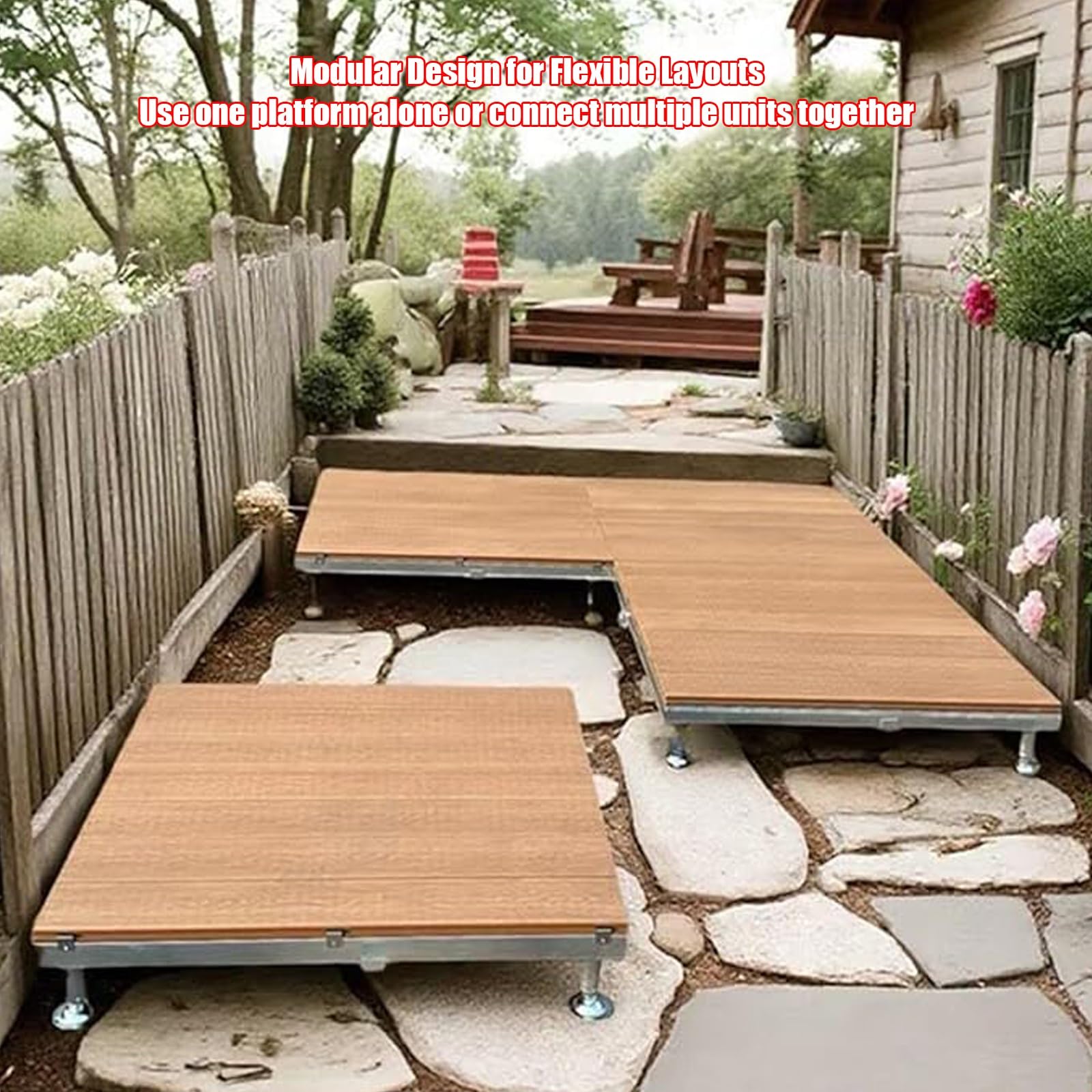 Kit per pavimentazione flottante, Piastrelle per decking in WPC ad Incastro, Marrone, 84x84 cm