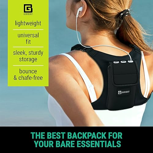 Miniatura 2 de Gear Beast Mochila para correr para hombres y mujeres, chaleco ligero para correr y soporte para teléfono para correr, senderismo y ciclismo,