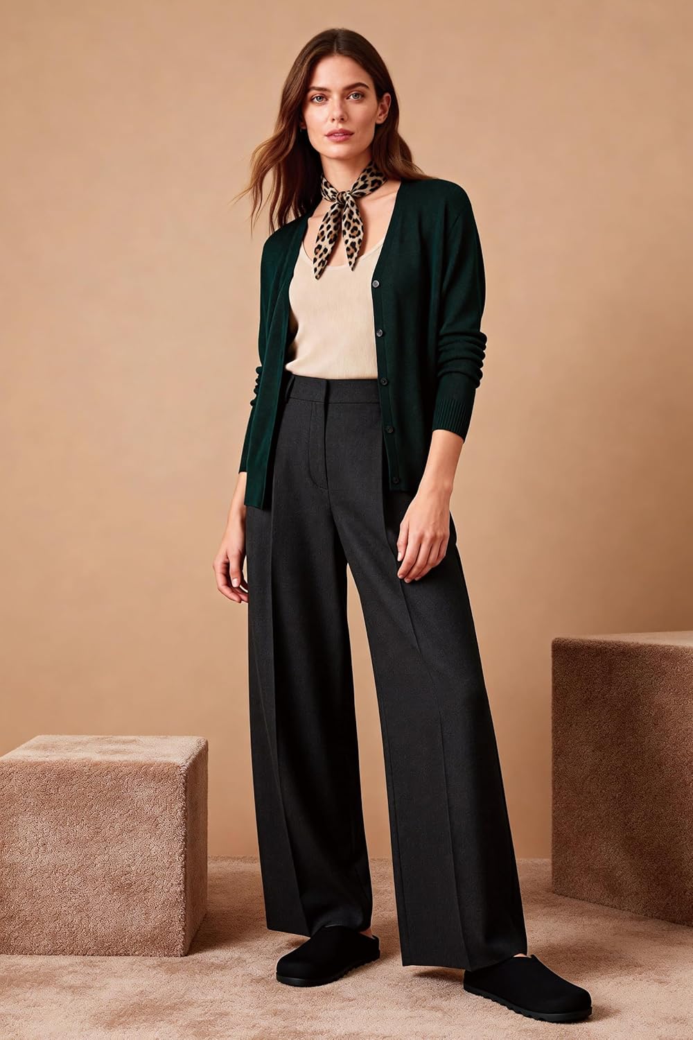 iiimmu Women Clogs Knit Slip On Mules Work Shoes with Arch Support Slippers Round Toe Slides Comfortable Flats - Image 3