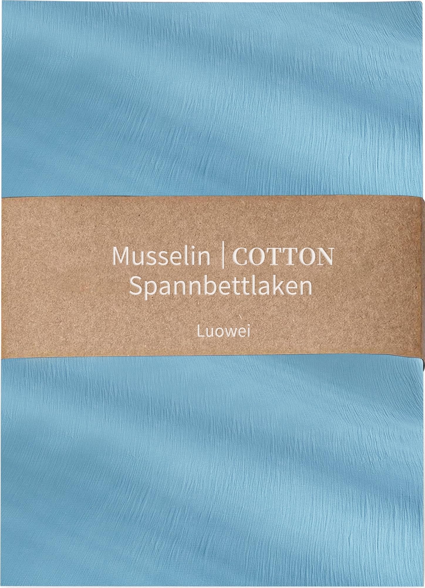 Luowei Muslin Spannbettlaken 140x200cm-100% Baumwolle, WeichesAtmungsaktives Bettlaken für Sommer & Winter，Ökotex，Marineblau Boxspringbett Spannbetttuch，Passend für Matratzen bis 30cm