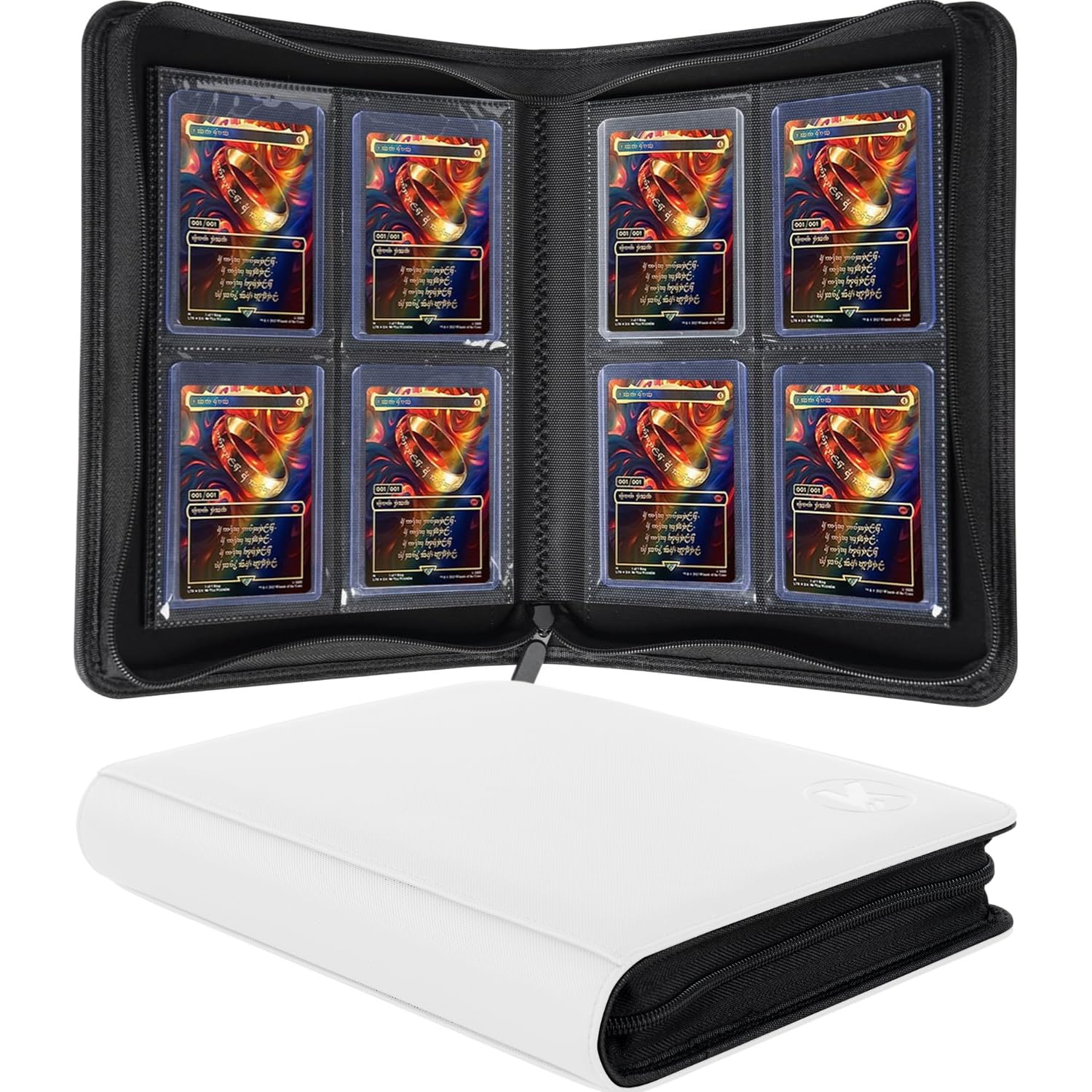 Top loader Binder, Holds 128+ Toploaders（White）
