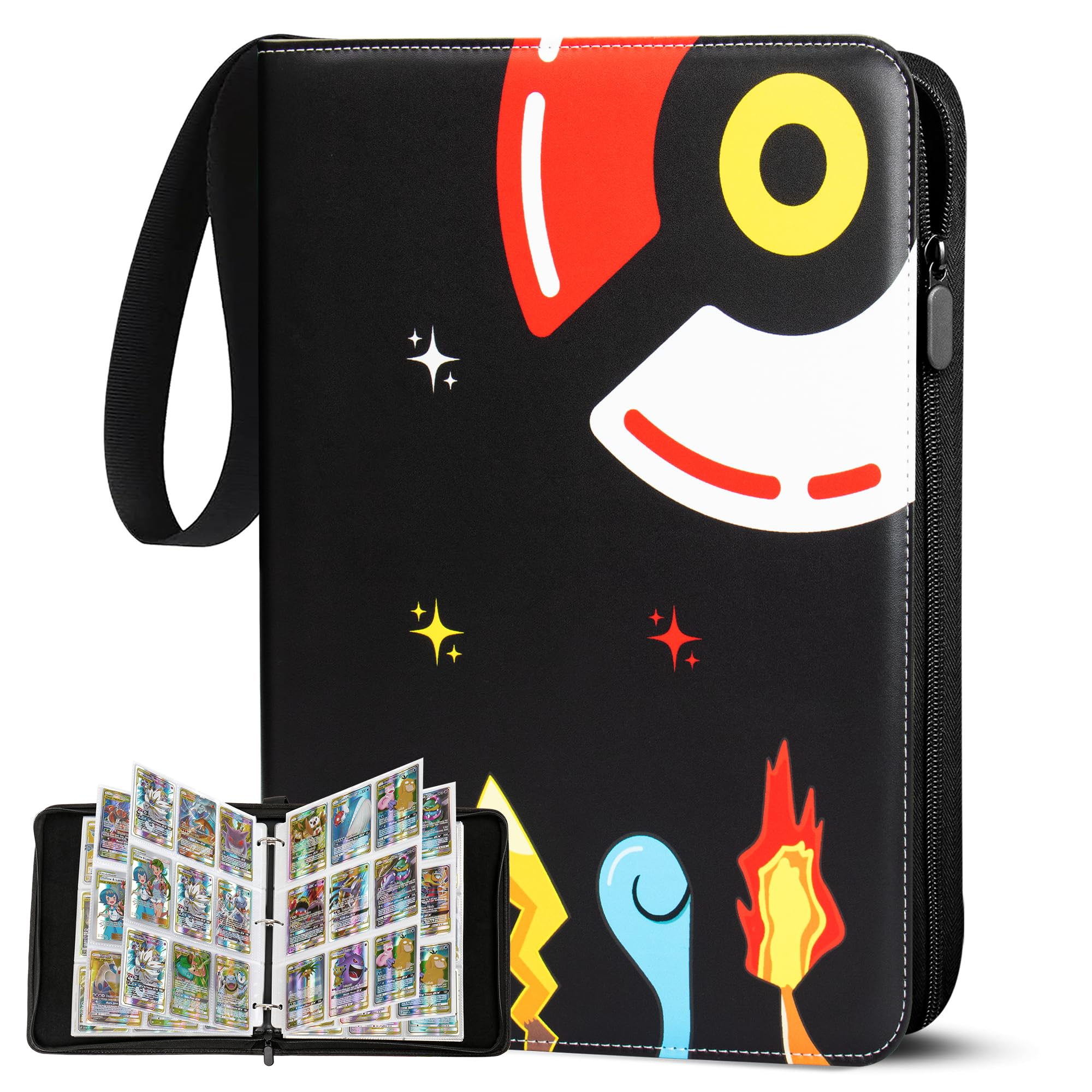 Sammelalbum für Pokemon Karten, 50 Seiten 900 Taschen Sammelkarten Album, Tragbar Wasserdicht PU Karten Halter Heft Ordner Buch, Sammelkartenalben für Sammler wb9