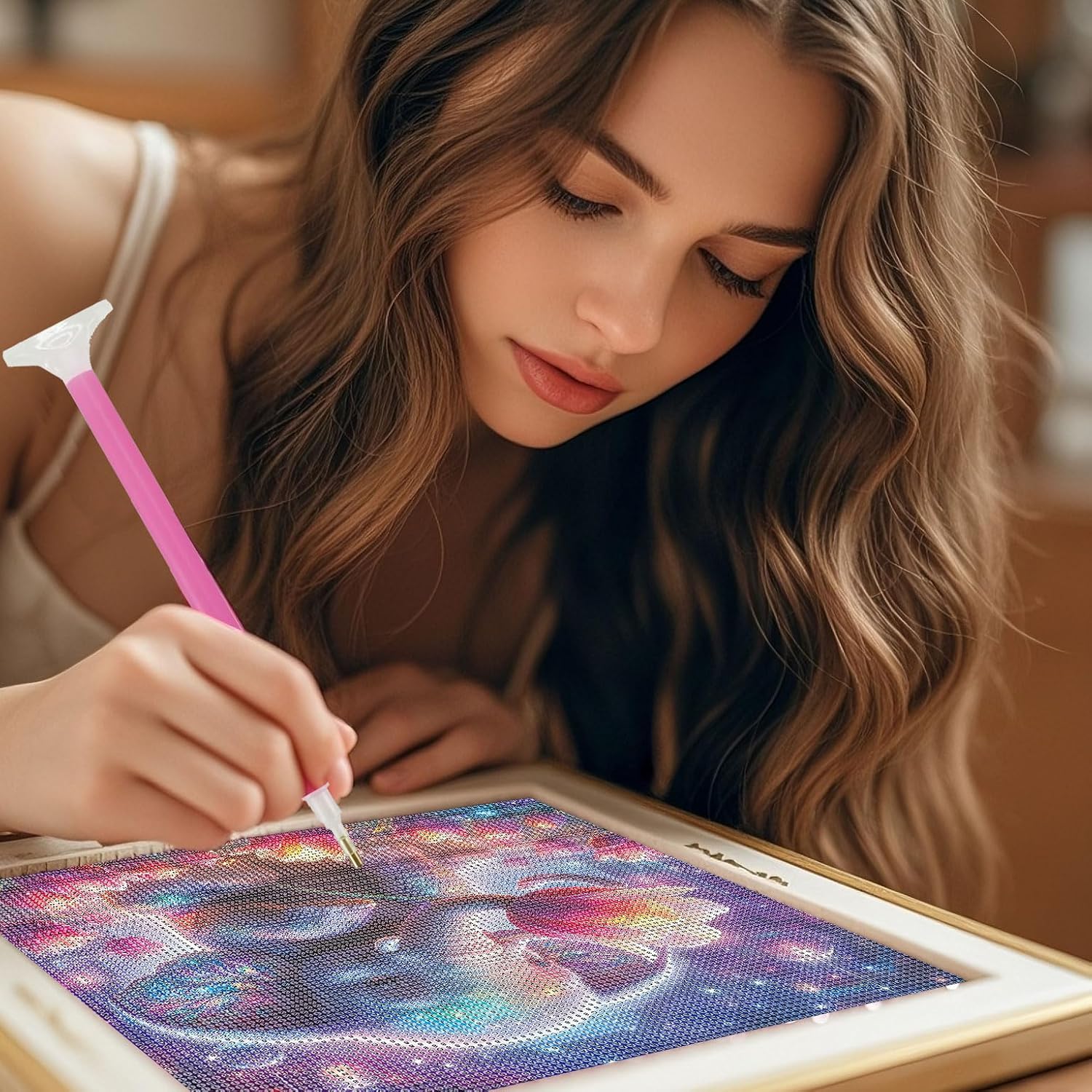 Dorwendis Disco Ball Diamond Art Kits for Adults,Flowers 5D Diamond Painting for Beginners, DIY Full Drill Dot Diamonds Gem Art for Home Wall Decor and Gifts 12x16 inch