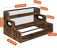 Vista 6 de Homode Estante de exhibición de botellas de licor, organizador de jarabe de café de 3 pasos, estante para licor de encimera, minibar, gabinete