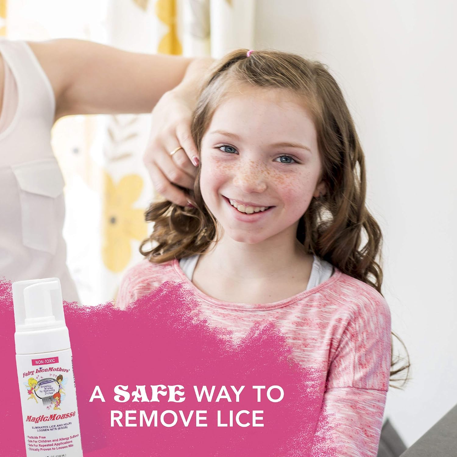 MagicMousse Lice Treatment Mousse for Head Lice Removal, No Sulfate and Pesticides, 4 fl oz - Fairy LiceMothers