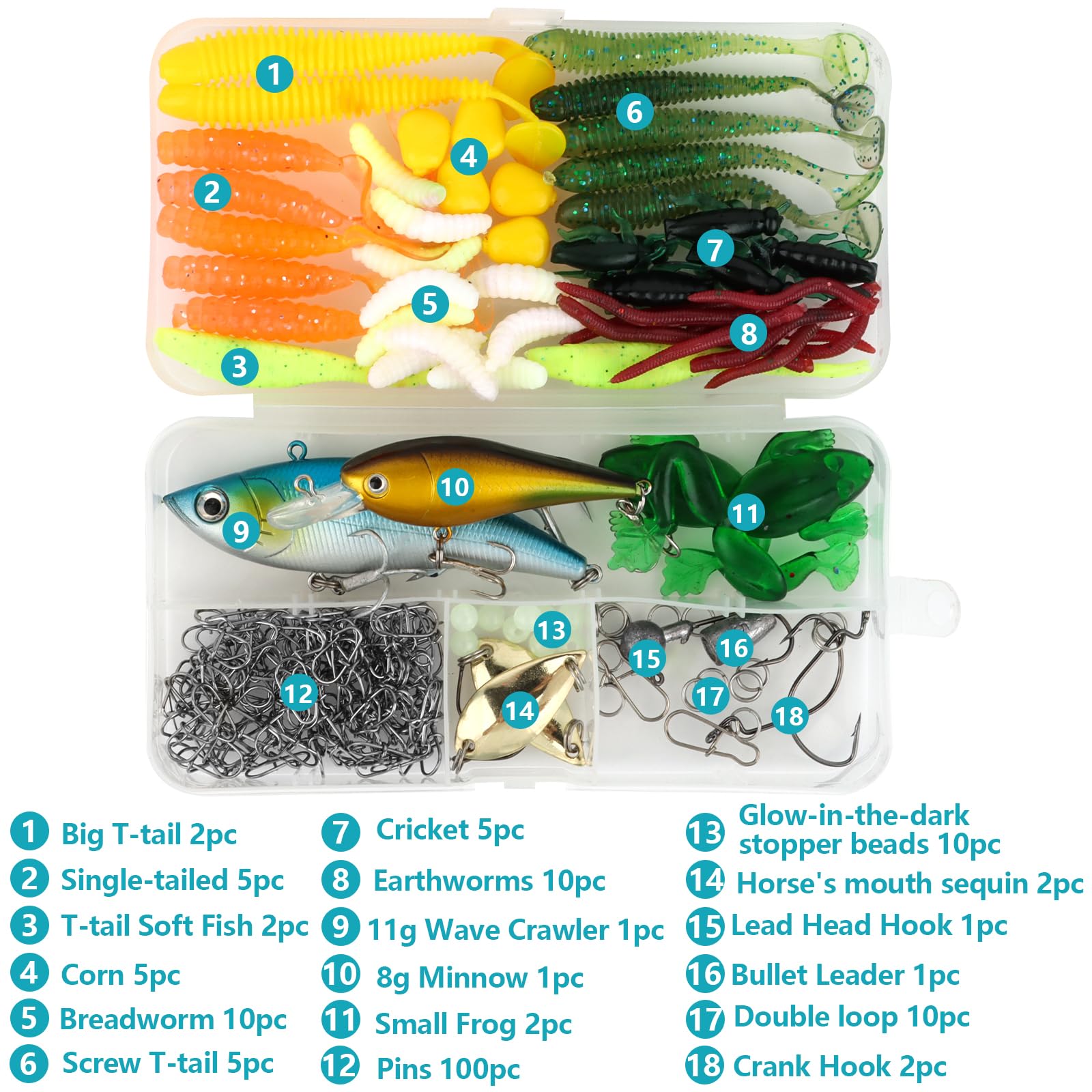 Lot D'appâts Souples En Caoutchouc Pour La Pêche, Pack De Leurres Pour