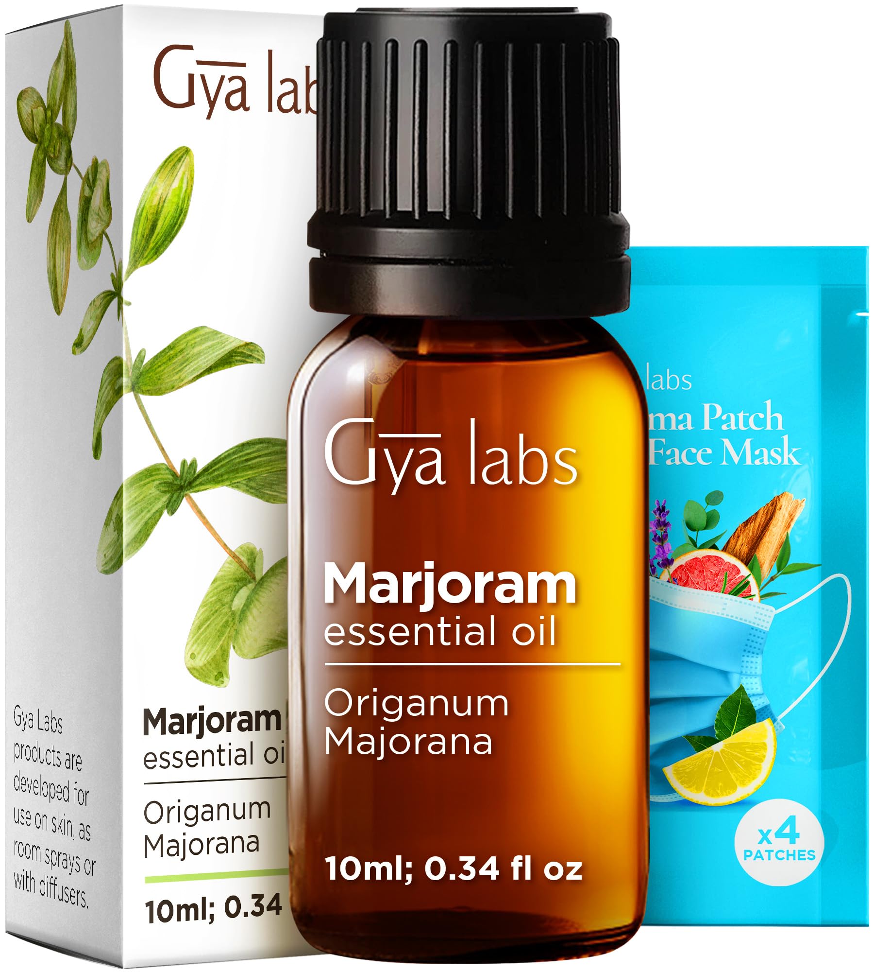 Marjoram Essential Oil for Skin, Hair &amp; Diffuser - 0.34 Fl Oz