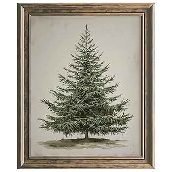 油彩画　Xmas tree 油彩画 Xmas tree Amazon.com: Christmas Wall art, Chiristmas