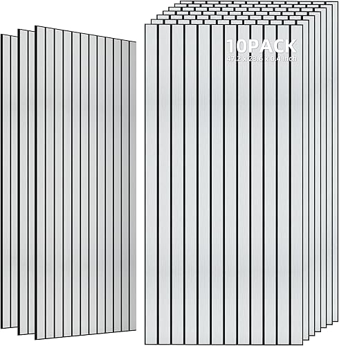 Miniatura 32 de Paquete de 10 paneles acústicos grandes, paneles de espuma a prueba de sonido de 48 x 24 x 0.4 pulgadas para paredes, paneles premium de