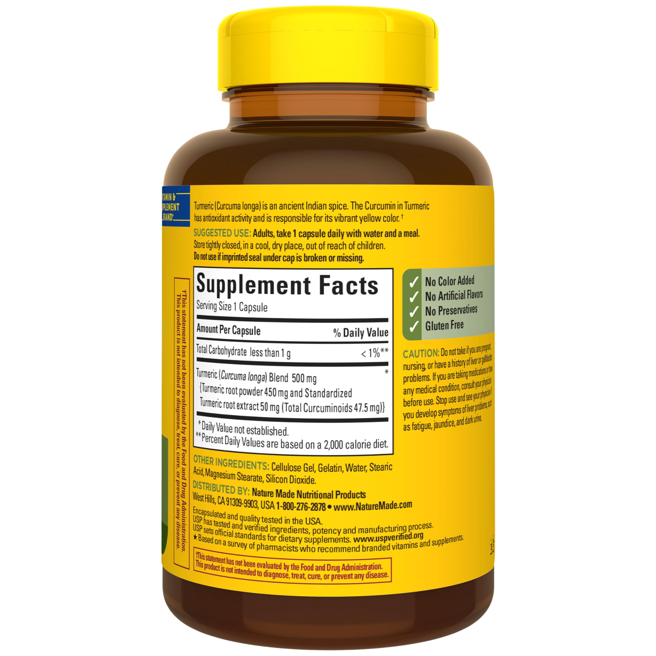 Nature Made Turmeric Curcumin 500 mg, Herbal Supplements, 120 Capsules — Amazon image 8