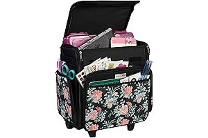 Everything Mary Rolling Teacher Tote - Collapsible Wheeled Scrapbook Tote for Crafts,...