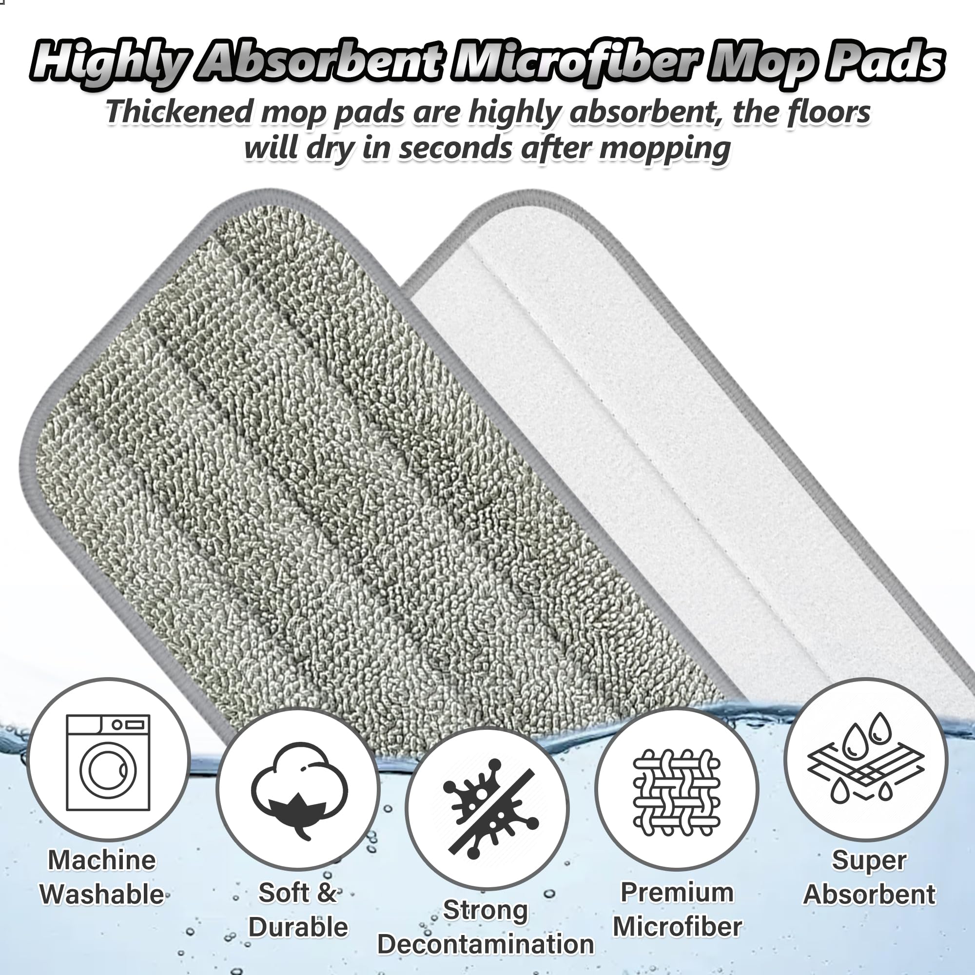 MANGOTIME Scopa Lavapavimenti a Spruzzo Mocio Lavapavimenti Scopa Lavapavimento Spray Mop Lavapavimenti Microfibra Mop Pavimenti Professionale con 4 Pad Lavabili e 1 flacone Ricaricabile