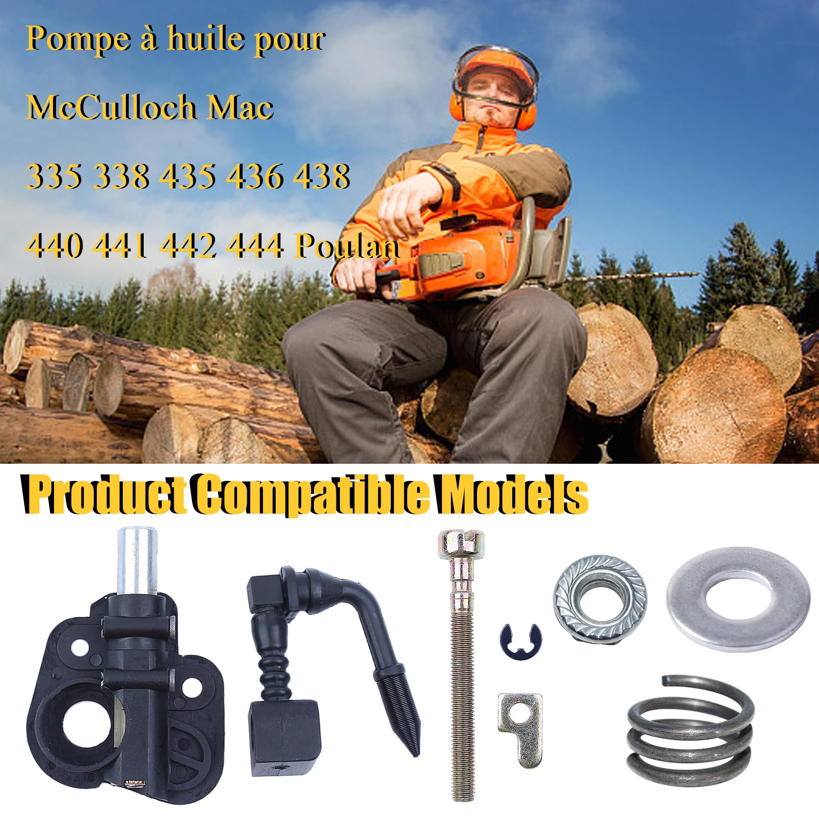 POMPA OLIO MOTOSEGA PARTNER 350 351 352 MCCULLOCH 335 338 POULAN JONSERED CAT - Foto 14