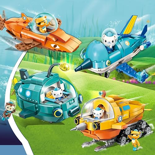 Miniatura 6 de Juguetes de bloques de construcción The Octonauts GUP-A Vehicle & Figure Creative Playset compatible con Lego Bricks, regalo ideal para niños y