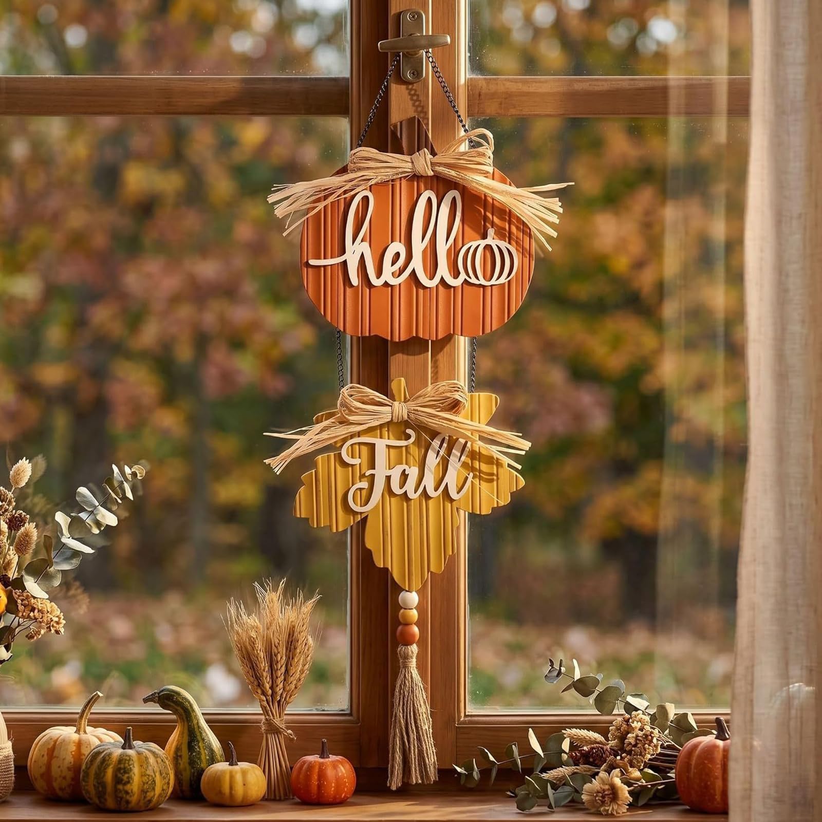 Zbiianxer Multicolor Thanksgiving Wooden Hanging Sign Wall Decor Pumpkin Wooden Front Door Hanger Hello Fall Thanksgiving Decorations Door Signs Fall Wreaths For Front