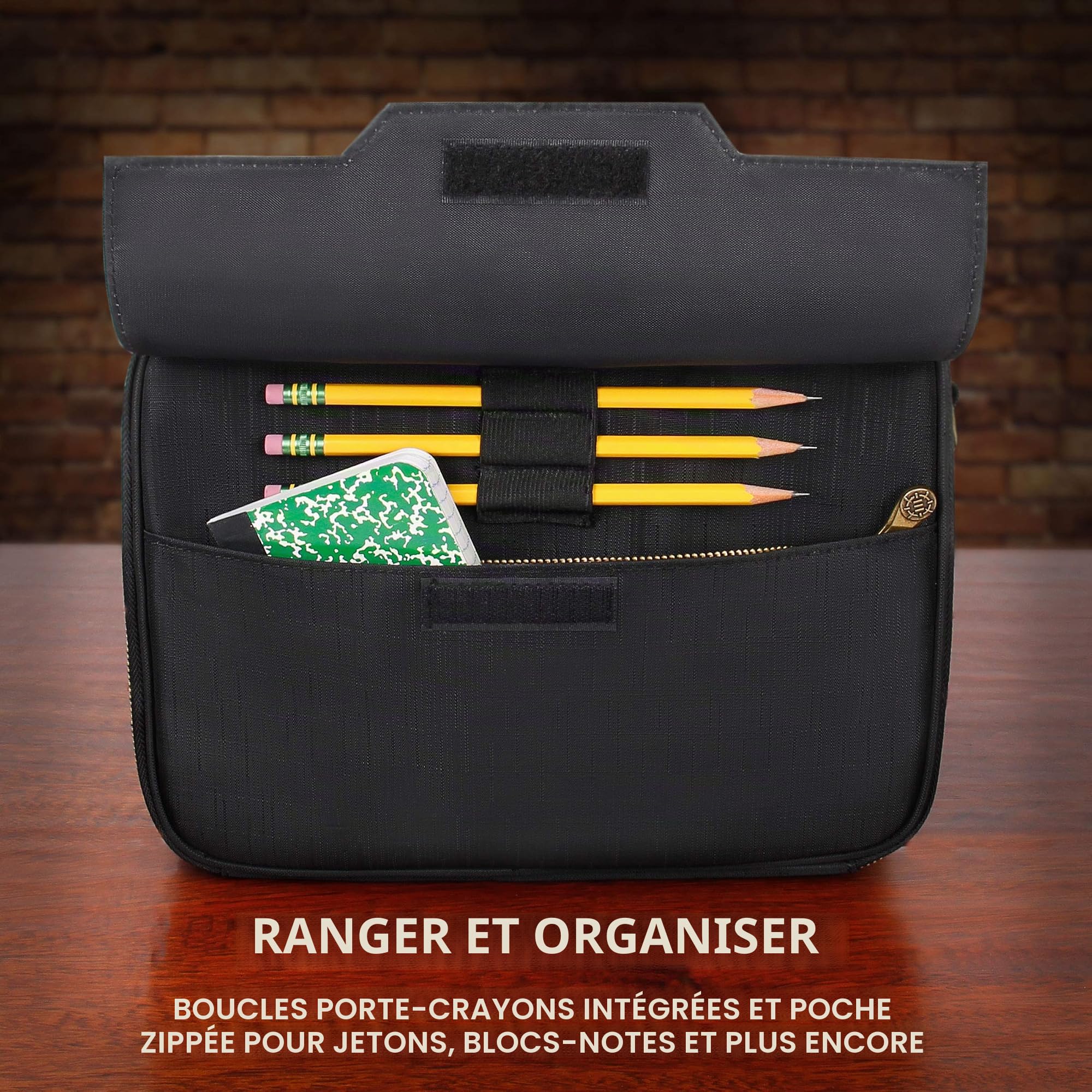 Enhance Sac de Voyage Bandoulière pour Cartes MTG avec Compartiments Séparateurs, Rangement pour Crayons, Dés et Jetons - Compatible avec Magic The Gathering, Jeux de Cartes Contre l'Humanité et Plus