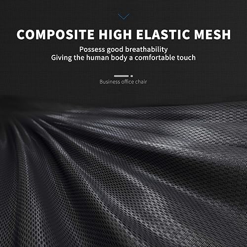 Miniatura 6 de Silla de oficina de malla, silla ergonómica para computadora, silla barata, sin brazos, altura ajustable, silla giratoria con soporte lumbar para