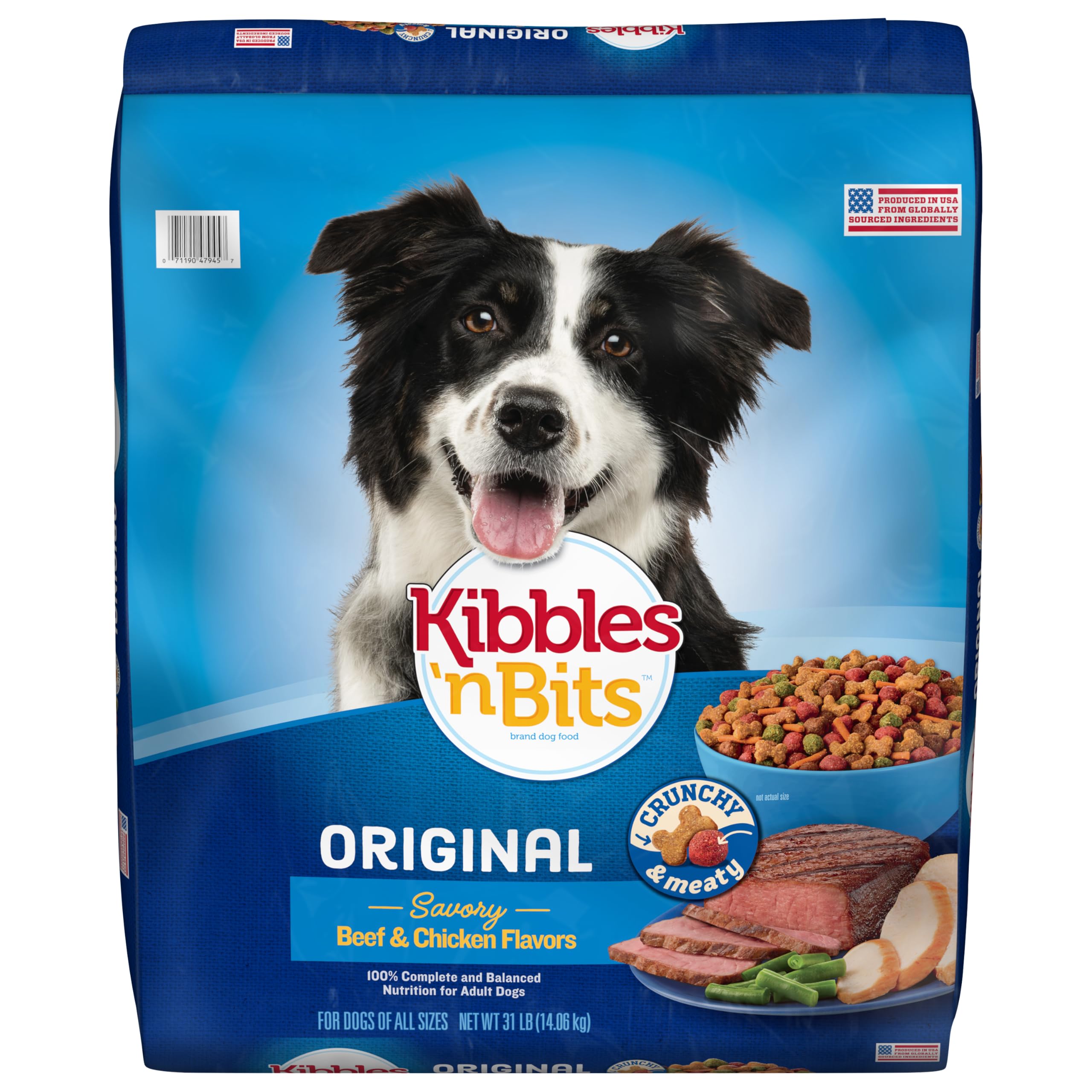Kibbles 'n Bits Original Savory Beef & Chicken Flavor Dry Dog Food, 31 Pound Bag