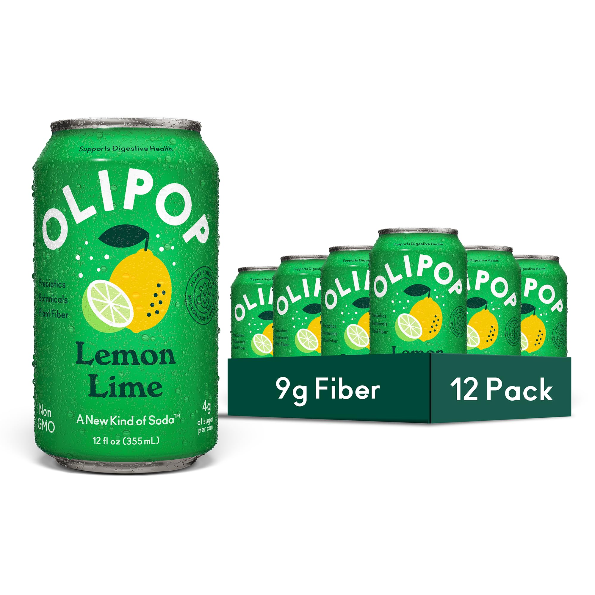 Amazon.com : OLIPOP Prebiotic Soda Pop, Lemon Lime, A New Kind of