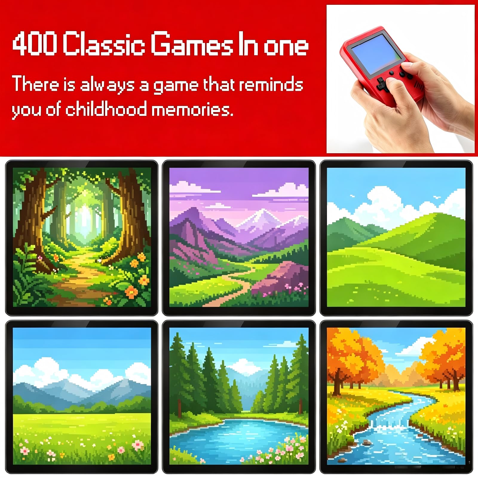 Handheld Spielkonsole, Etpark 500 Klassische Spielen 3-Zoll-IPS-Bildschirm tragbare Retro-Videospielkonsole Spieler für Kinder Spielzeug Jungen 4 5 6 7 8 9 10 11 12 13 Jahre