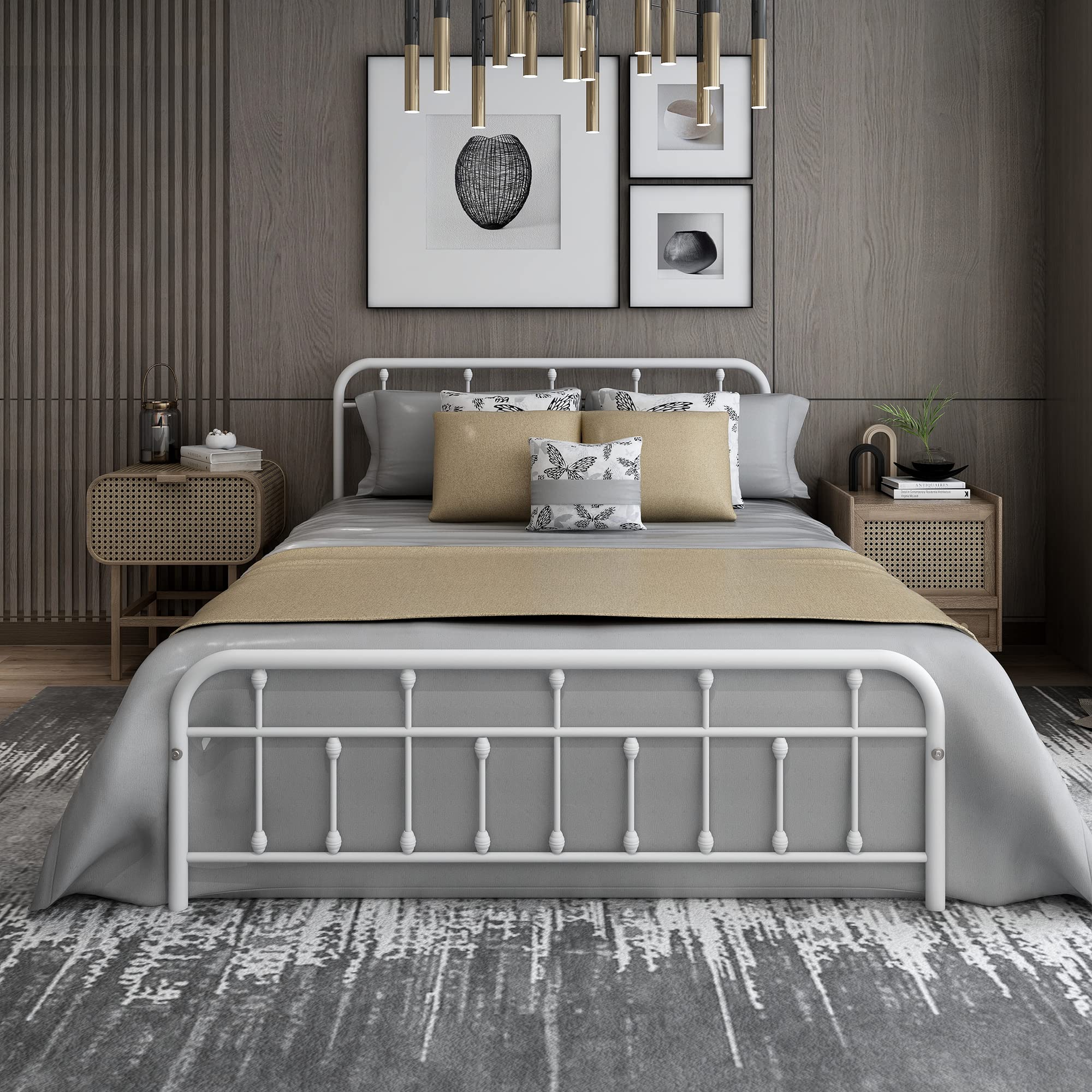 Buy DUMEE Queen Bed Frame with Headboard and Footboard, HeavyDuty Bed