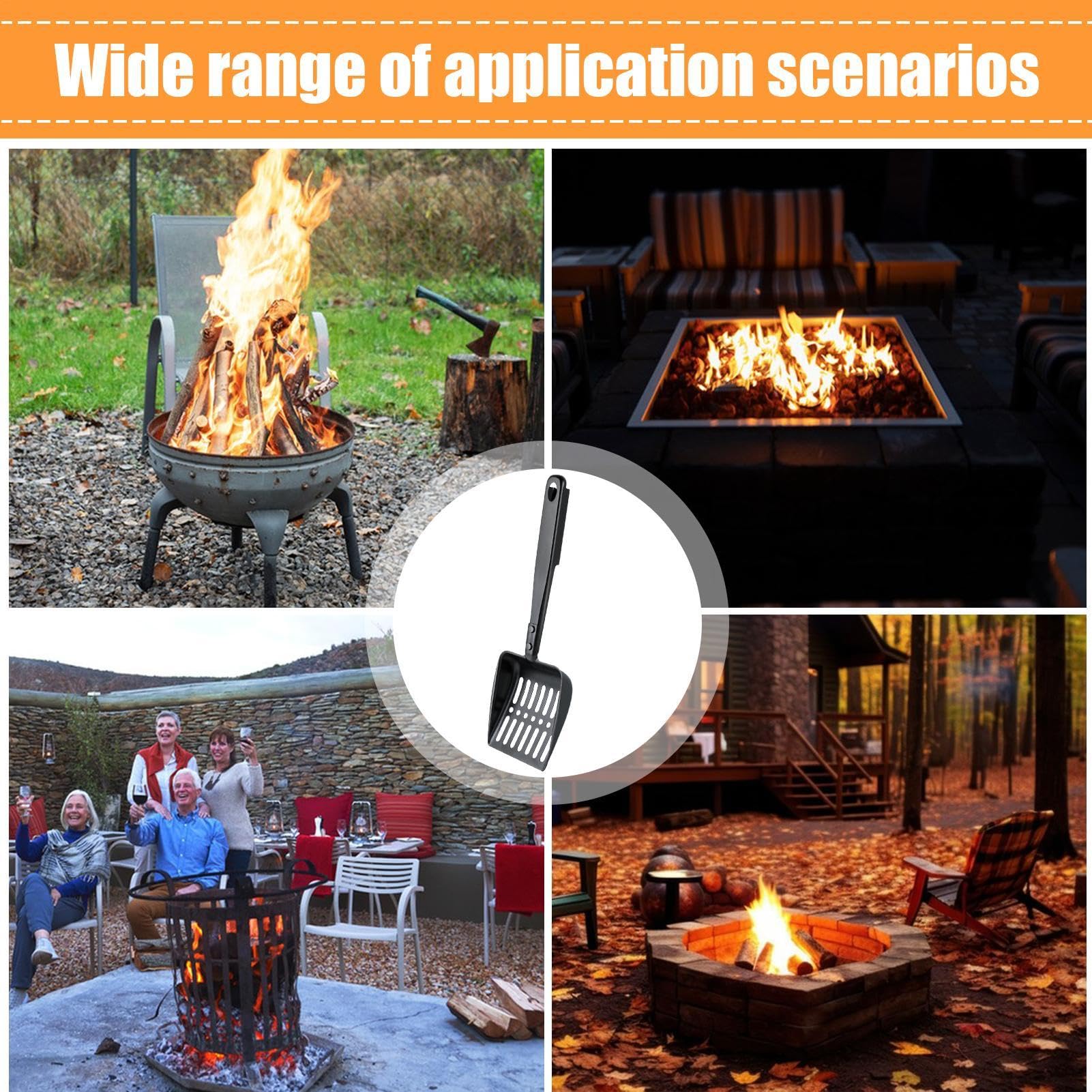 Metal Fireplace Ash Shovel, Hollow Out Wood Stove Ash Sifter, Iron Coal Shovel, Fire Pit Tools, Fireplace Ash Remover, Outdoor BBQ Grill Tools, Iron Ash Shovel, Ash Sifter Shovel