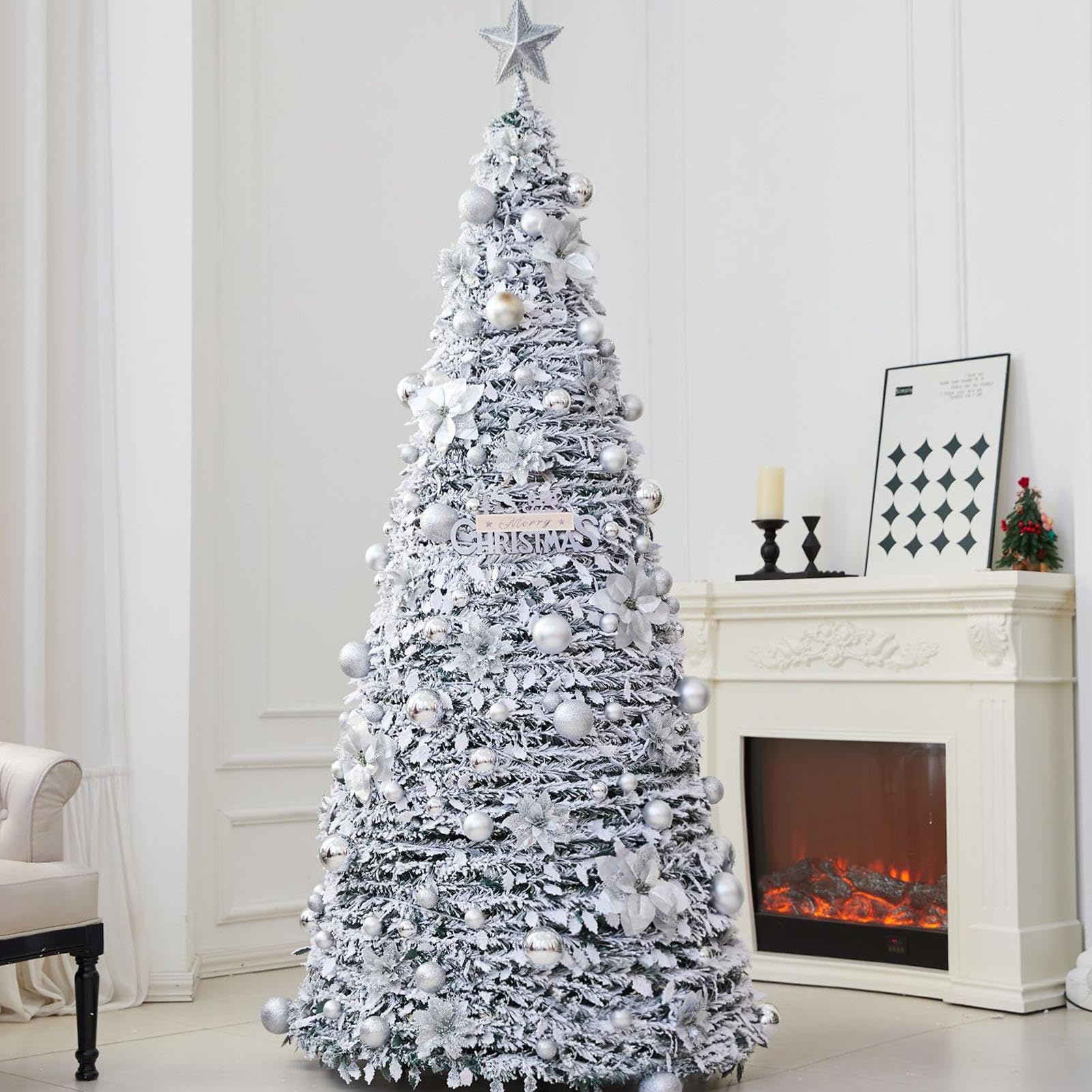 Árbol De Navidad Plegable Decoración De Artificial Reutilizable Plegable