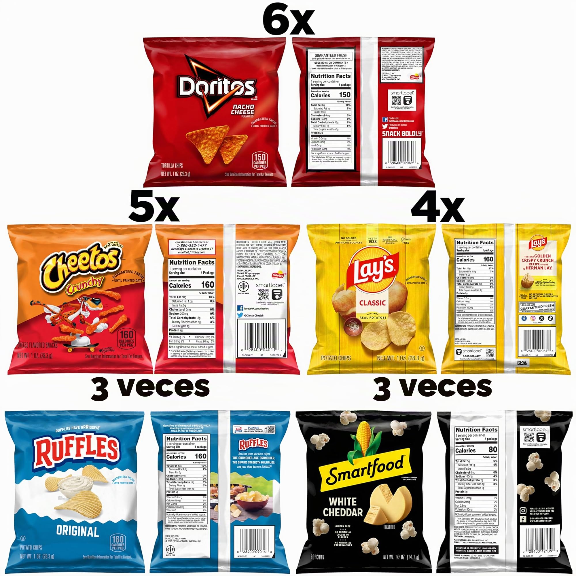 Frito-Lay Classic Mix Paquete variado, bolsas de aperitivos de una sola porción (paquete de 21)