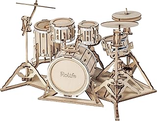 Rolife 3D Wooden Puzzles for Adults Drum kit Musical Instrument Model(TG409)