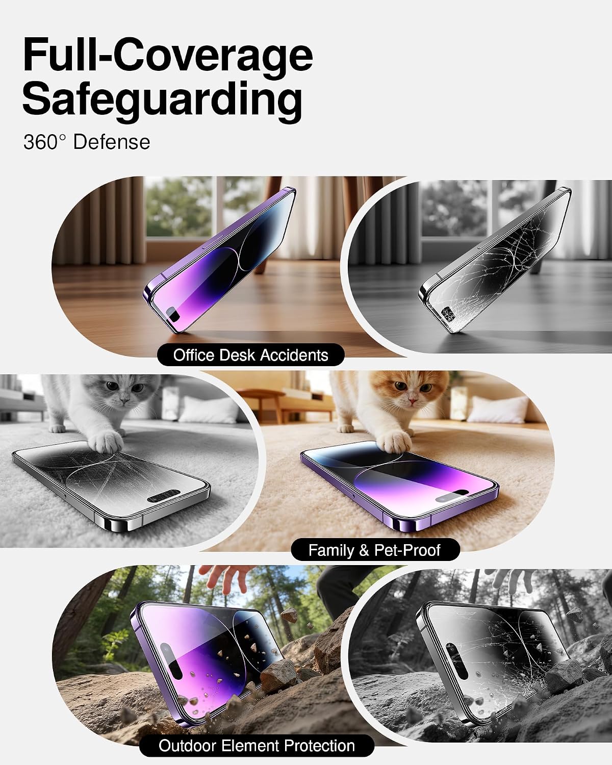  2 Pack Tempered Glass for iPhone 14 Pro Screen Protector thumbnail
