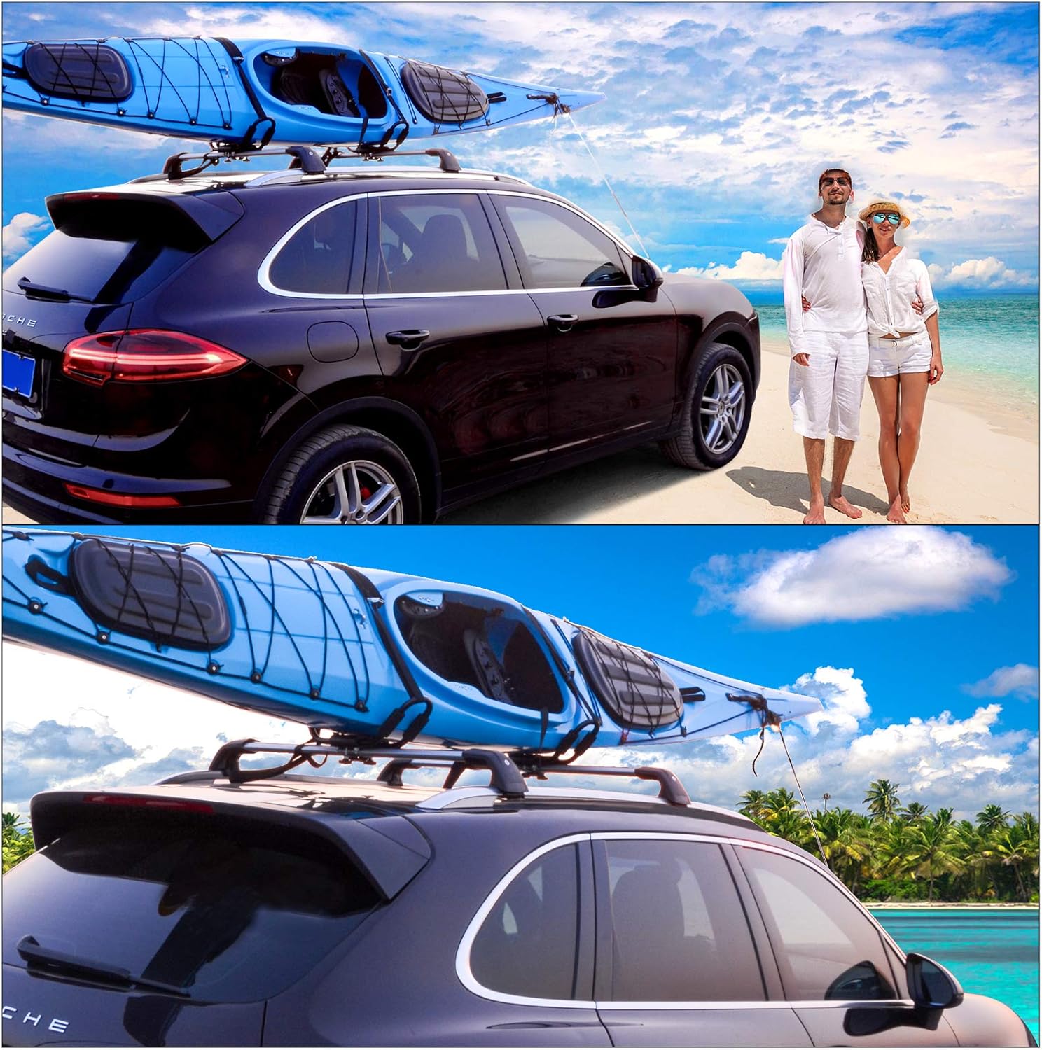 J Bar Kayak Roof Rack, Universal Kayak Carrier for Kayaks, Canoe, Surfboards, Ski Board & SUP Paddle Boards Rooftop Mount on SUV, Car & Truck(1 Pair) : Sports & Outdoors