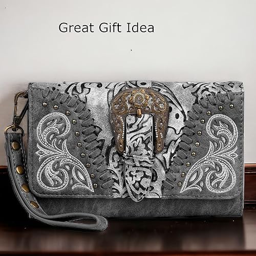 Miniatura 3 de Montana West Billetera para mujer, cartera de secretaria, tarjeta de crédito, billete de moneda, intenta doblar acordeón