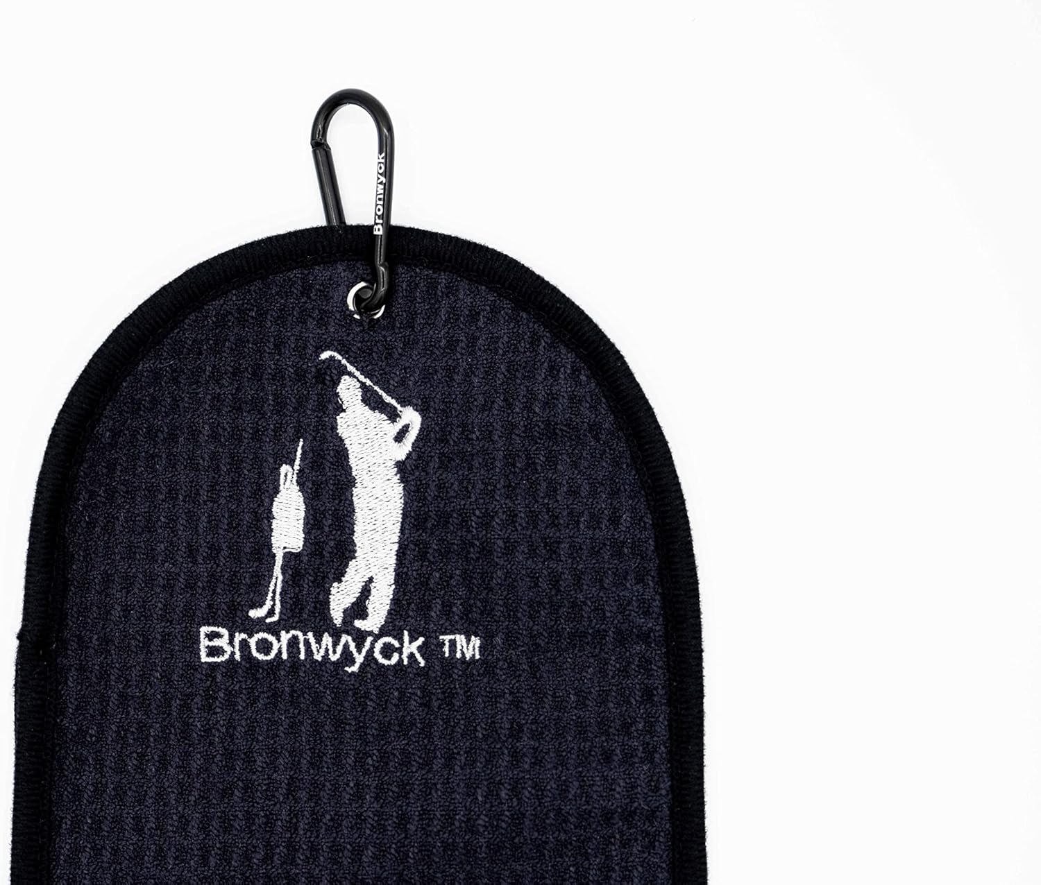 review Bronwyck |3-in-1 Premium Microfiber Fabric | Waffle Design Mini Golf Towel | Golf Bags | Hips | Stepkick Caddy | Strong Carabiner Clip | 12 by 6 | Clean Golf Balls | Golf Clubs | Hand | Silver |