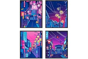 Anime Posters Japanese Wall Art - Set of 4 Anime Art Tokyo...