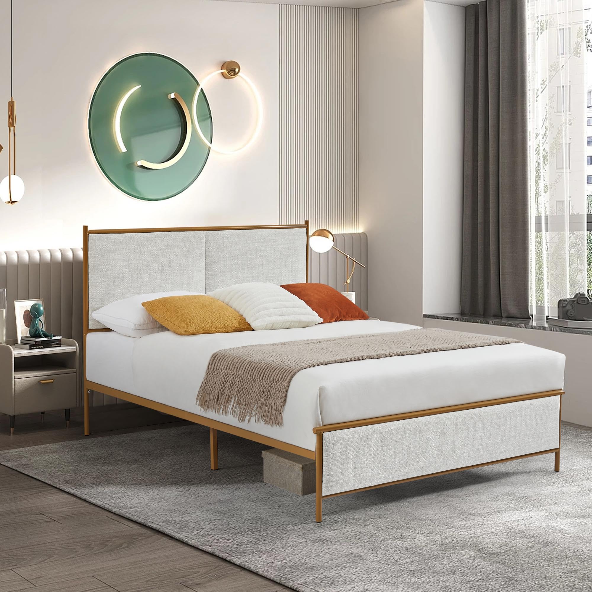 Detailed dimensions of the Queen size bed frame